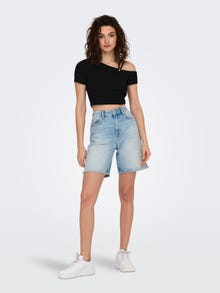 ONLY Cut Out Detailed Cropped Top -Black - 15289556