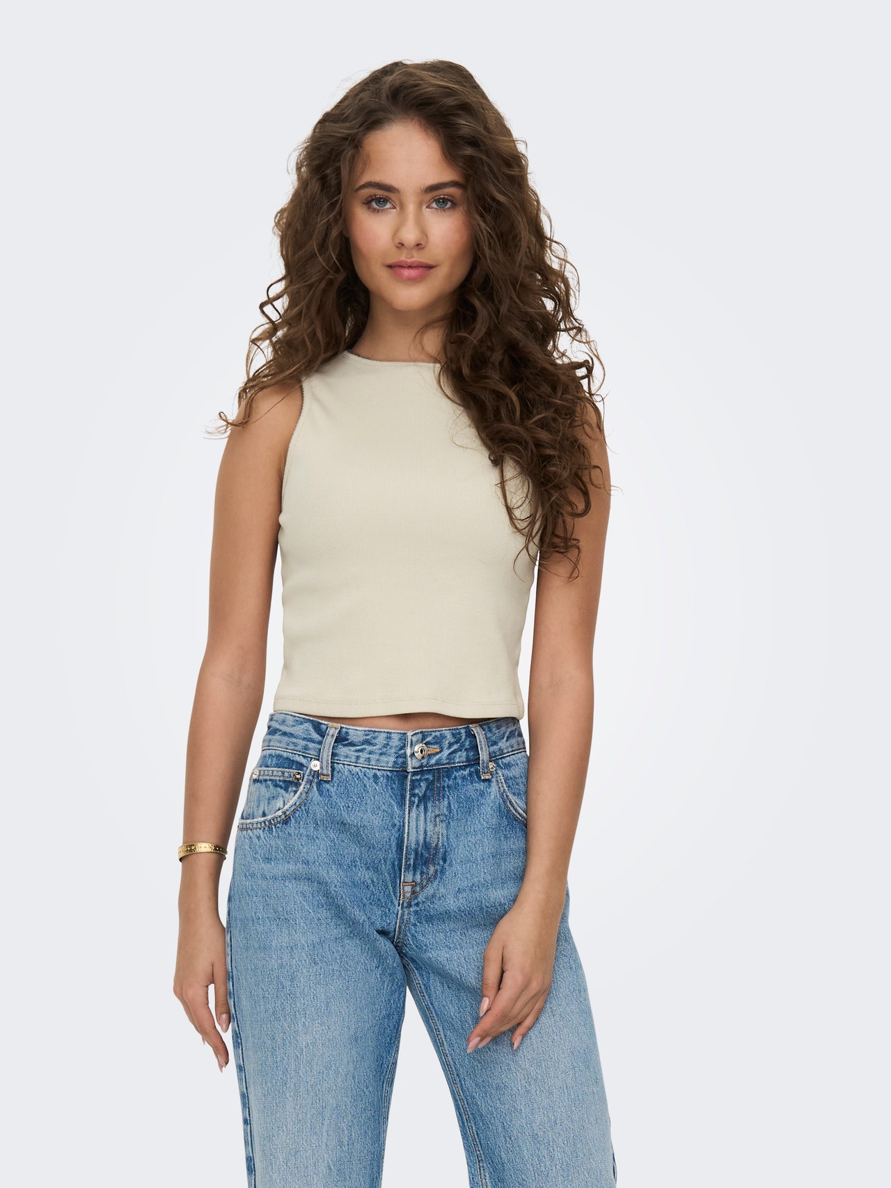 ONLY Cropped Tank Top -Peyote - 15289581