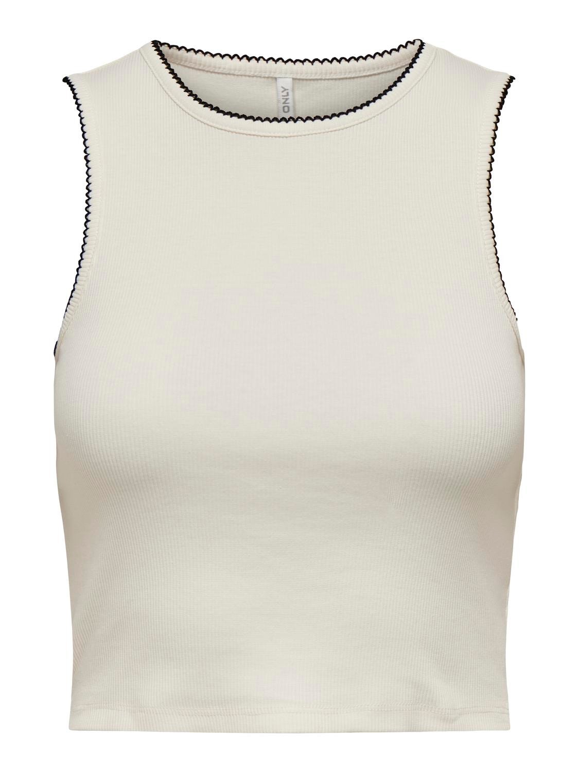 ONLY Cropped Tank Top -Cloud Dancer - 15289581