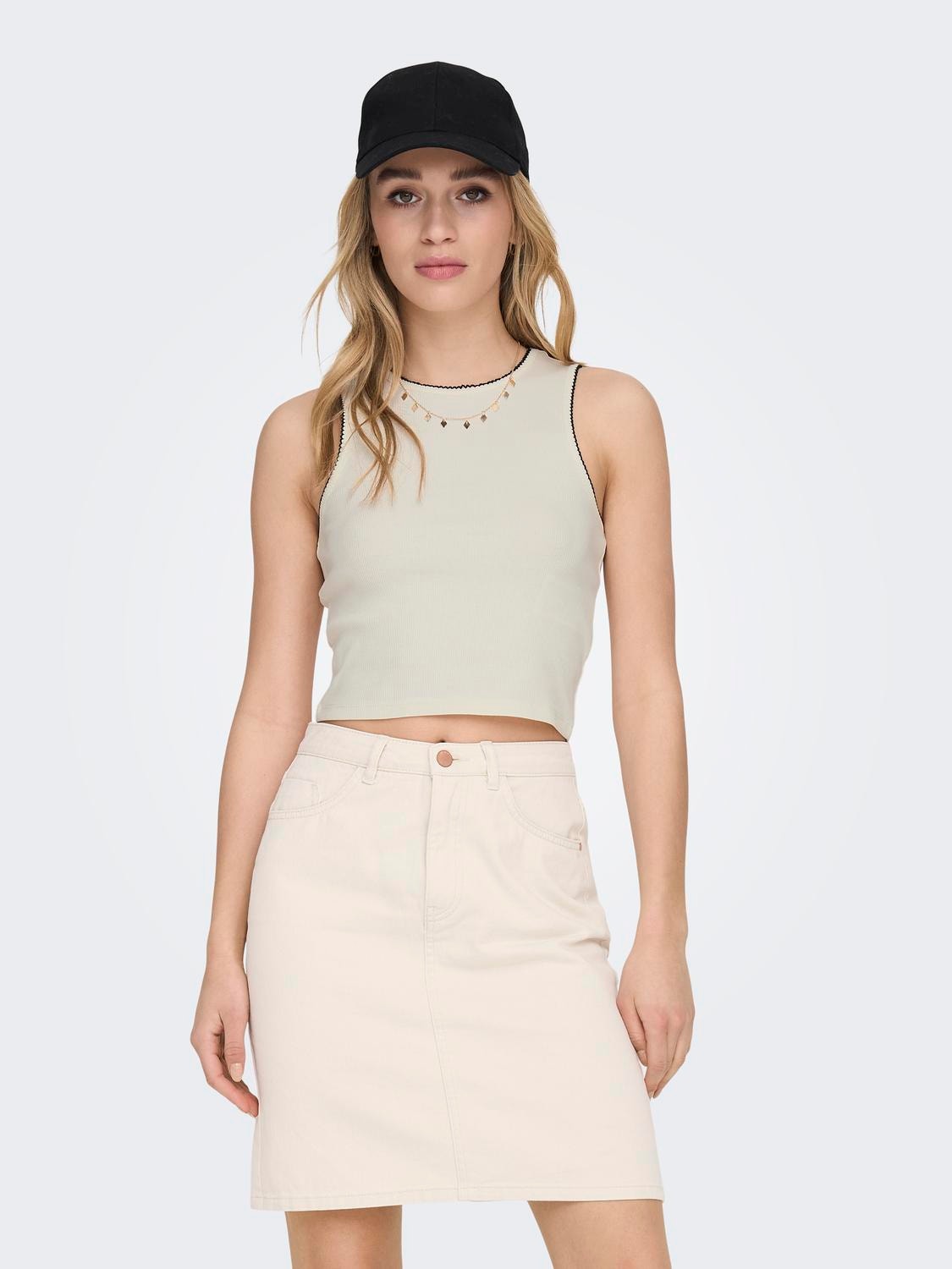 ONLY Cropped TankTop -Cloud Dancer - 15289581