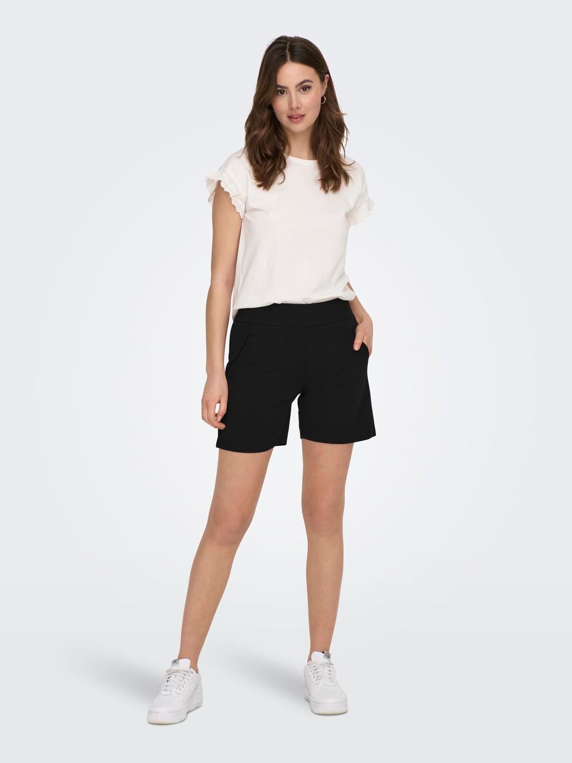 ONLY Loose Fit Mid Waist Short -Black - 15289586