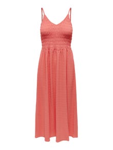 ONLY Regular Fit V-Neck Midi dress -Georgia Peach - 15289656