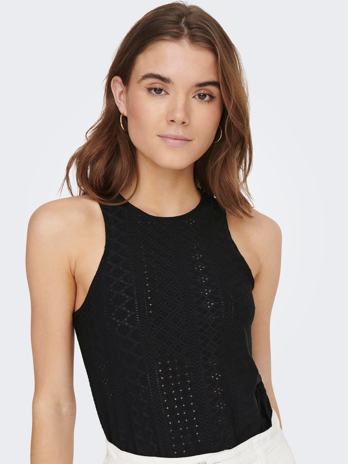 ONLY Regular fit O-hals Top -Black - 15289684