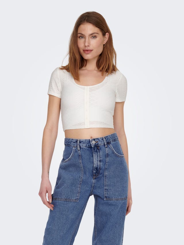 ONLY Cropped o-neck top - 15289685