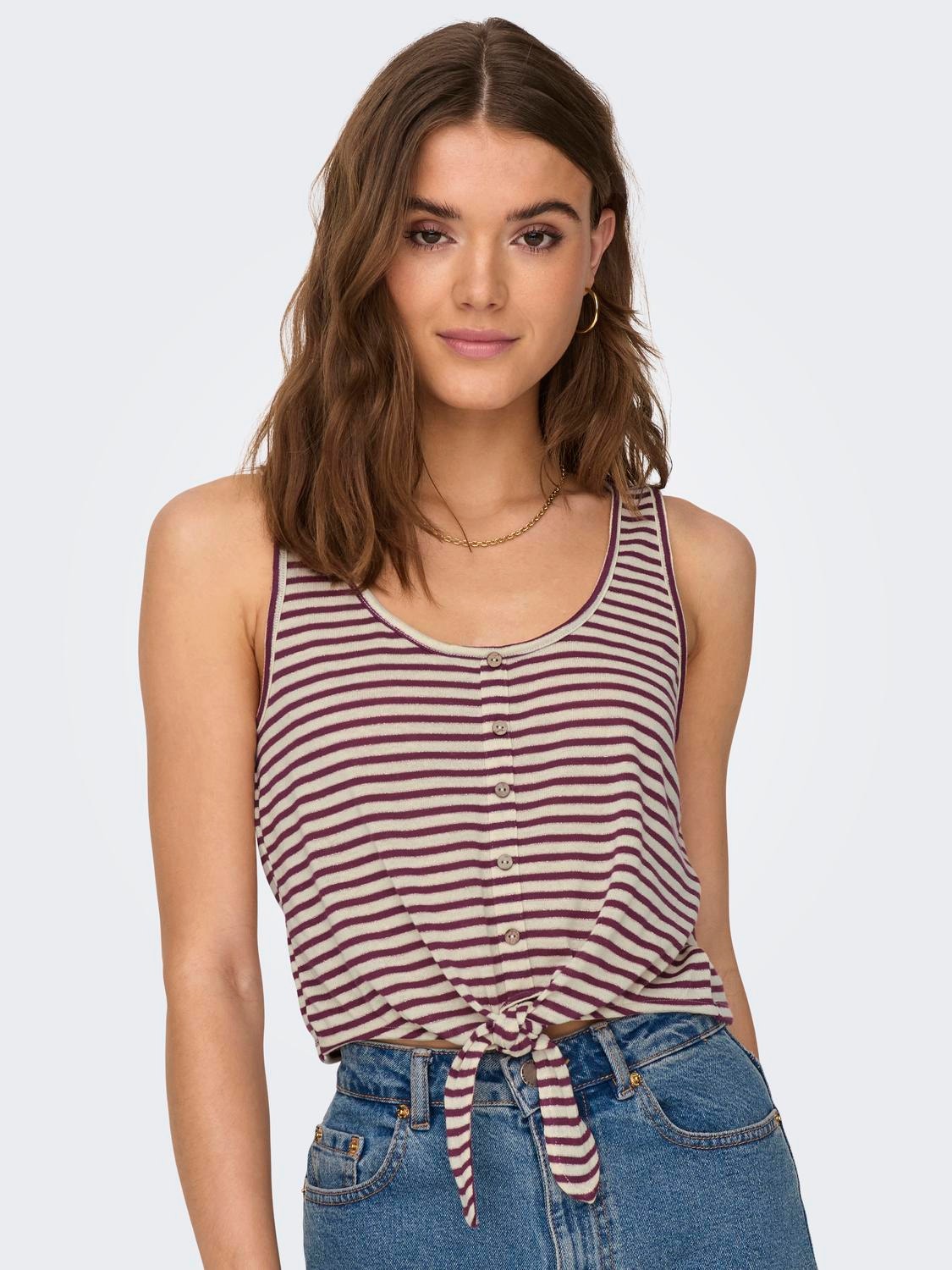 ONLY Top With Knot Detail -Amaranth - 15289691