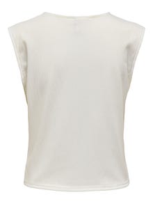 ONLY O-neck top with knot detail -Cloud Dancer - 15289712