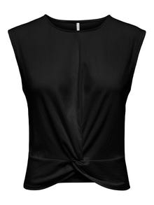 ONLY O-neck top with knot detail -Black - 15289712