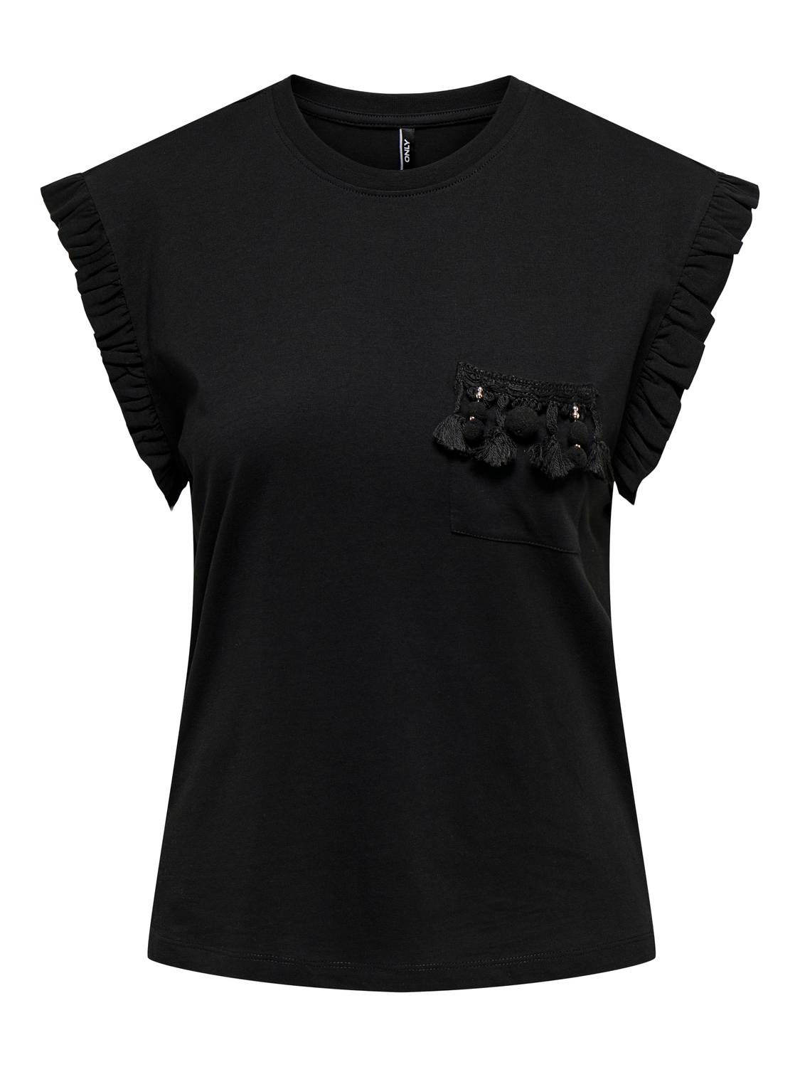 ONLY Tops Regular Fit Col rond -Black - 15289732