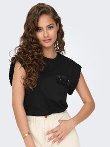 ONLY Tops Regular Fit Col rond -Black - 15289732