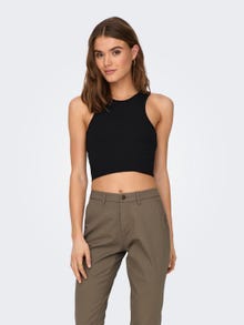 ONLY Cropped fit O-hals Top -Black - 15289846