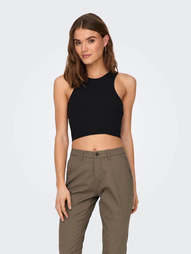 ONLY Cropped Fit O-hals Topp - 15289846