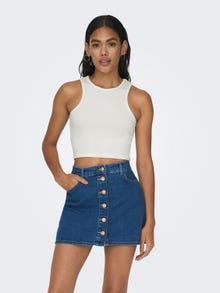 ONLY Cropped fit O-hals Top -Cloud Dancer - 15289846