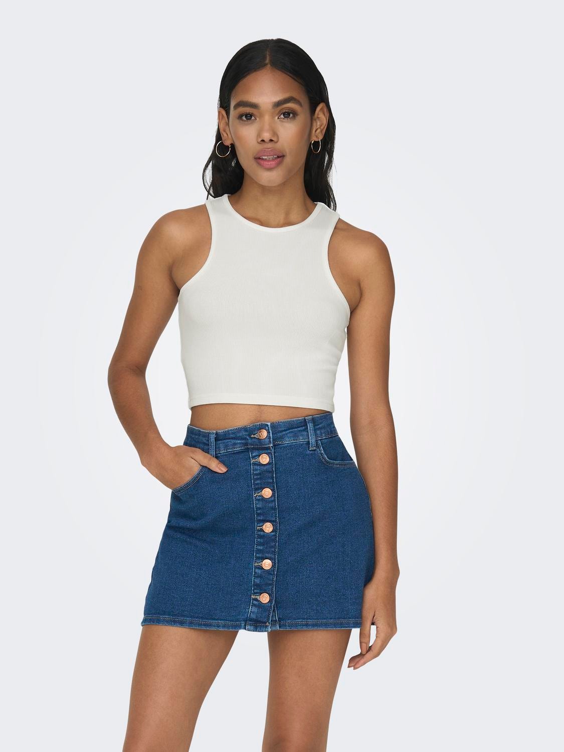 ONLY Cropped Tank Top -Cloud Dancer - 15289846