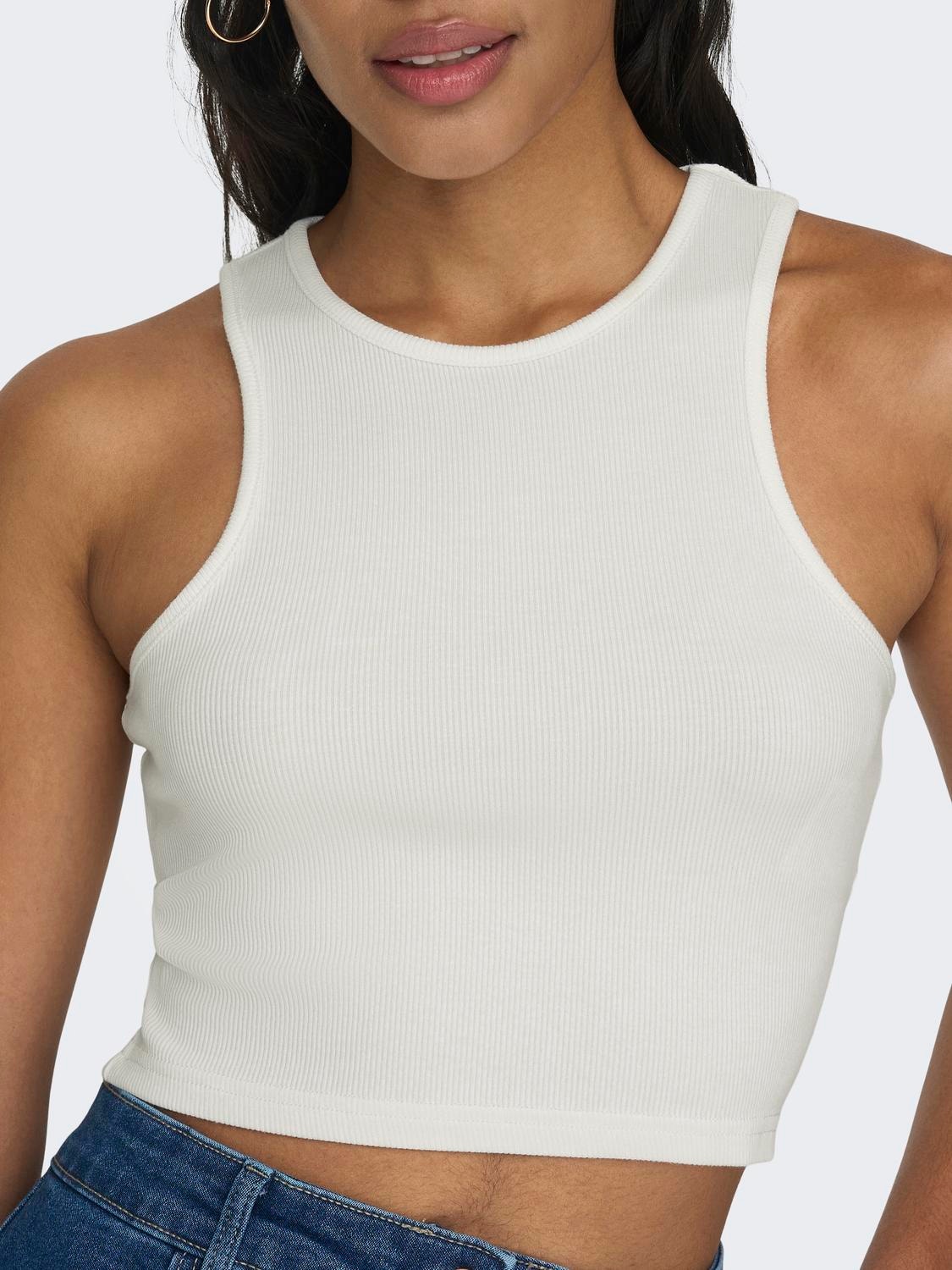 ONLY Cropped Tank Top -Cloud Dancer - 15289846
