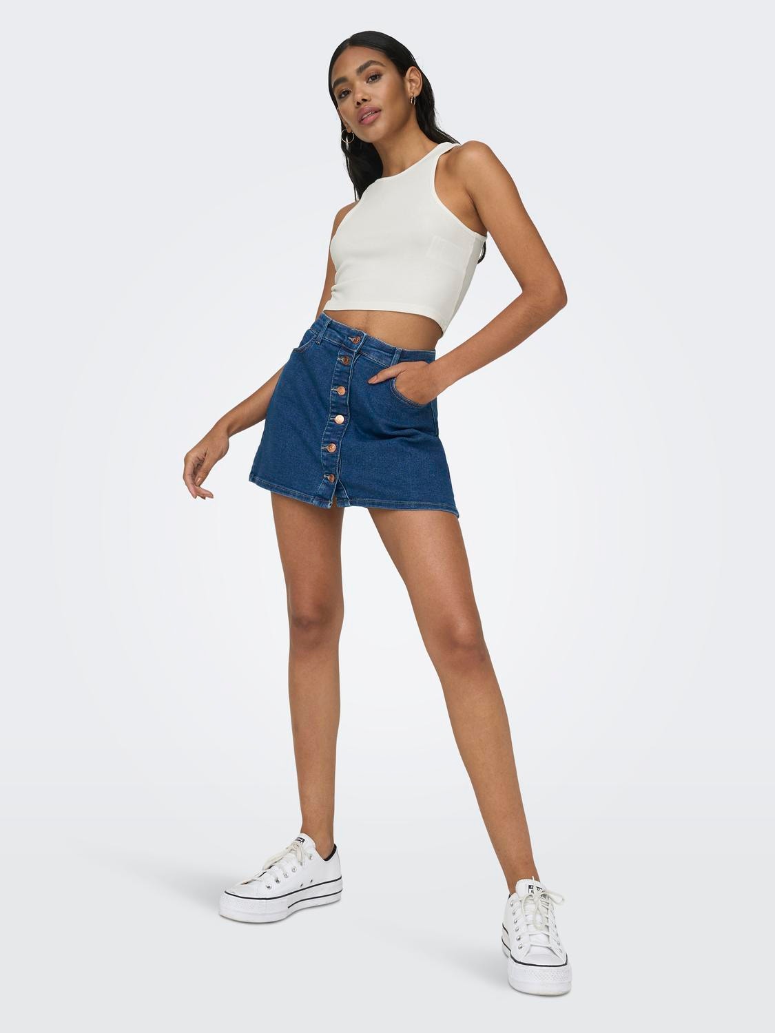 ONLY Cropped fit O-hals Top -Cloud Dancer - 15289846