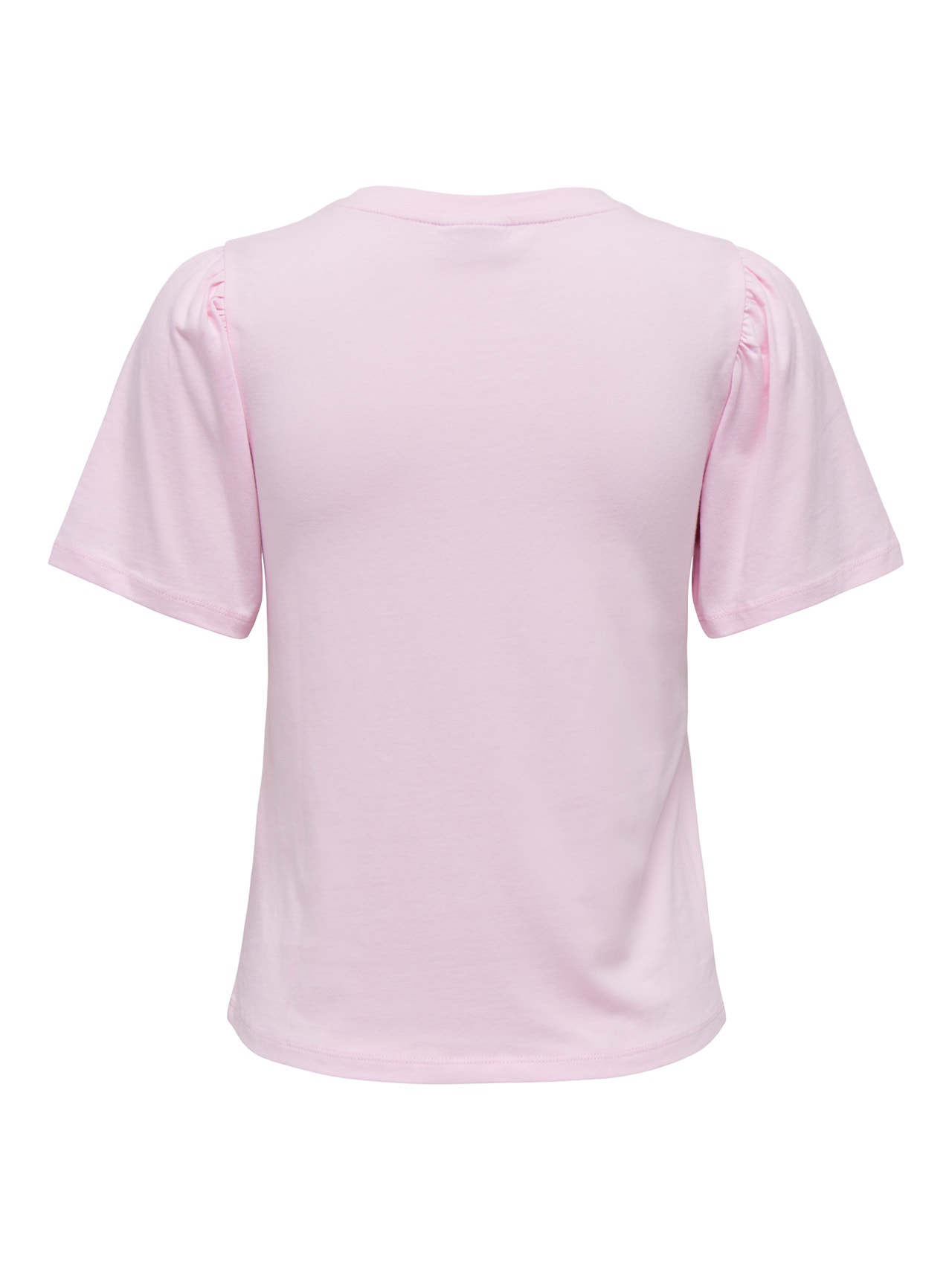 ONLY O-neck top with anglaise chest pocket -Pink Tulle - 15289895