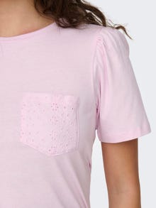 ONLY Regular Fit Round Neck Top -Pink Tulle - 15289895