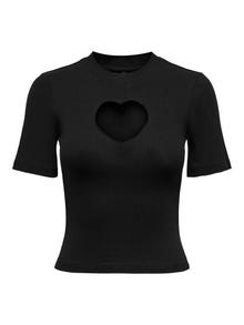 ONLY Regular Fit Top With Heart Cut Out -Black - 15289918