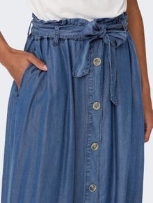 ONLY Midi dress with belt and button detail -Medium Blue Denim - 15289929