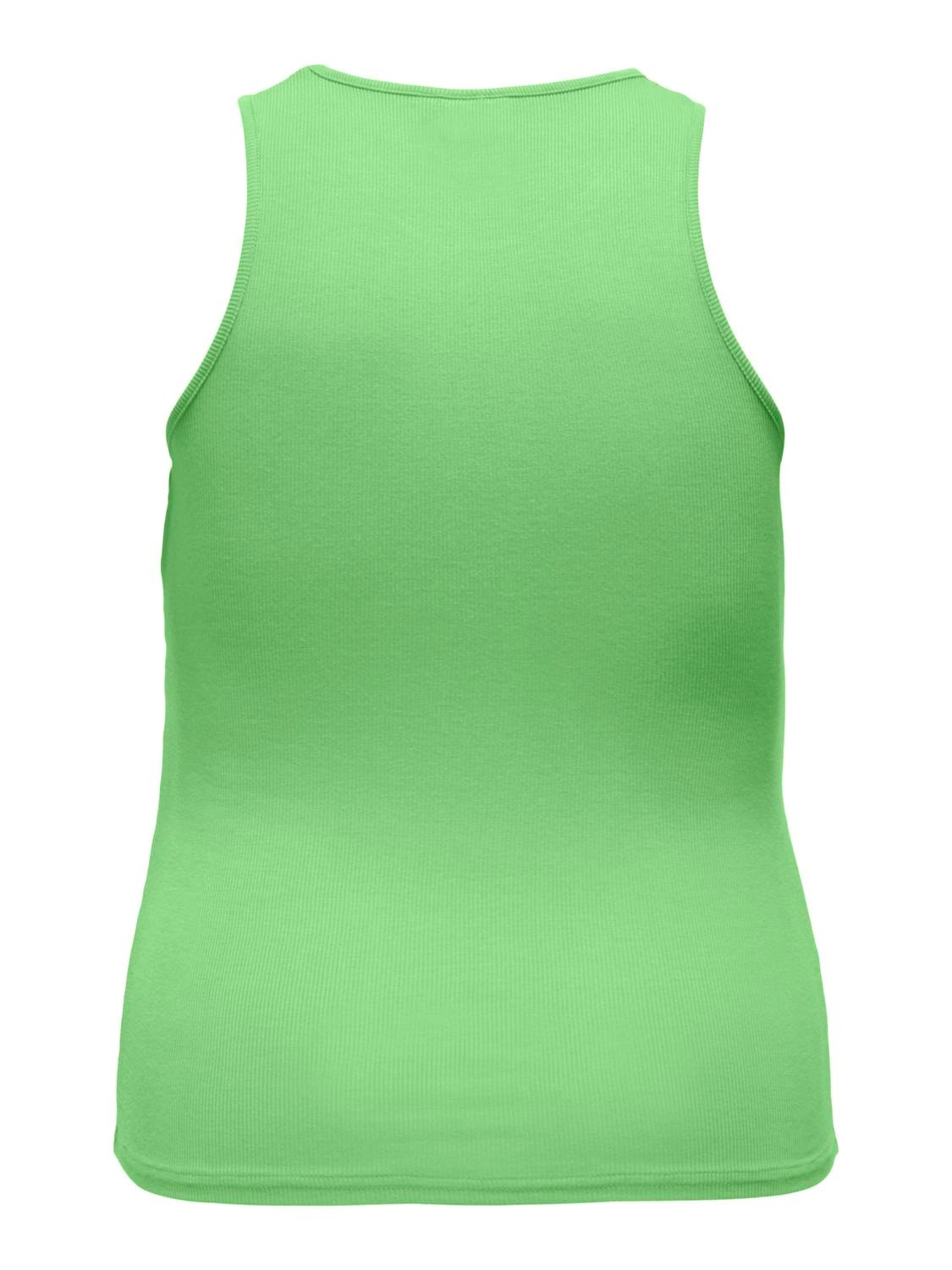 ONLY Tops Cropped Fit Col rond Curve -Summer Green - 15290089
