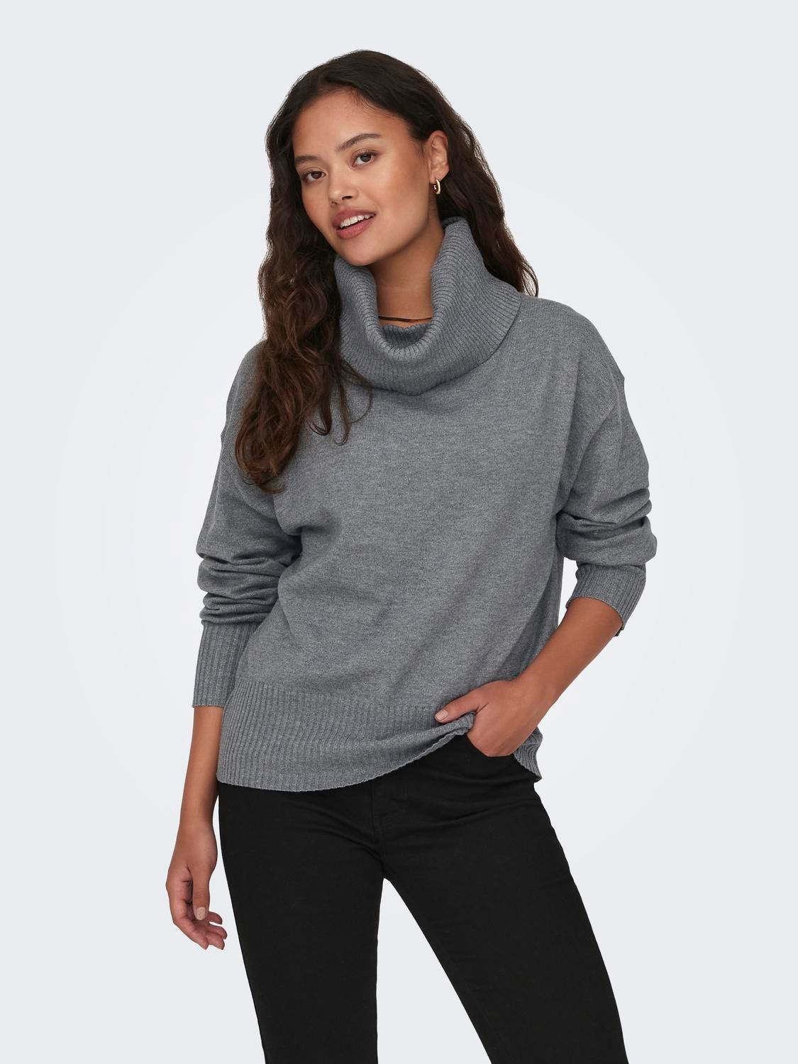 Deep Lilac, Cashmere And Merino Long Sleeve Cowl Neck Sweater