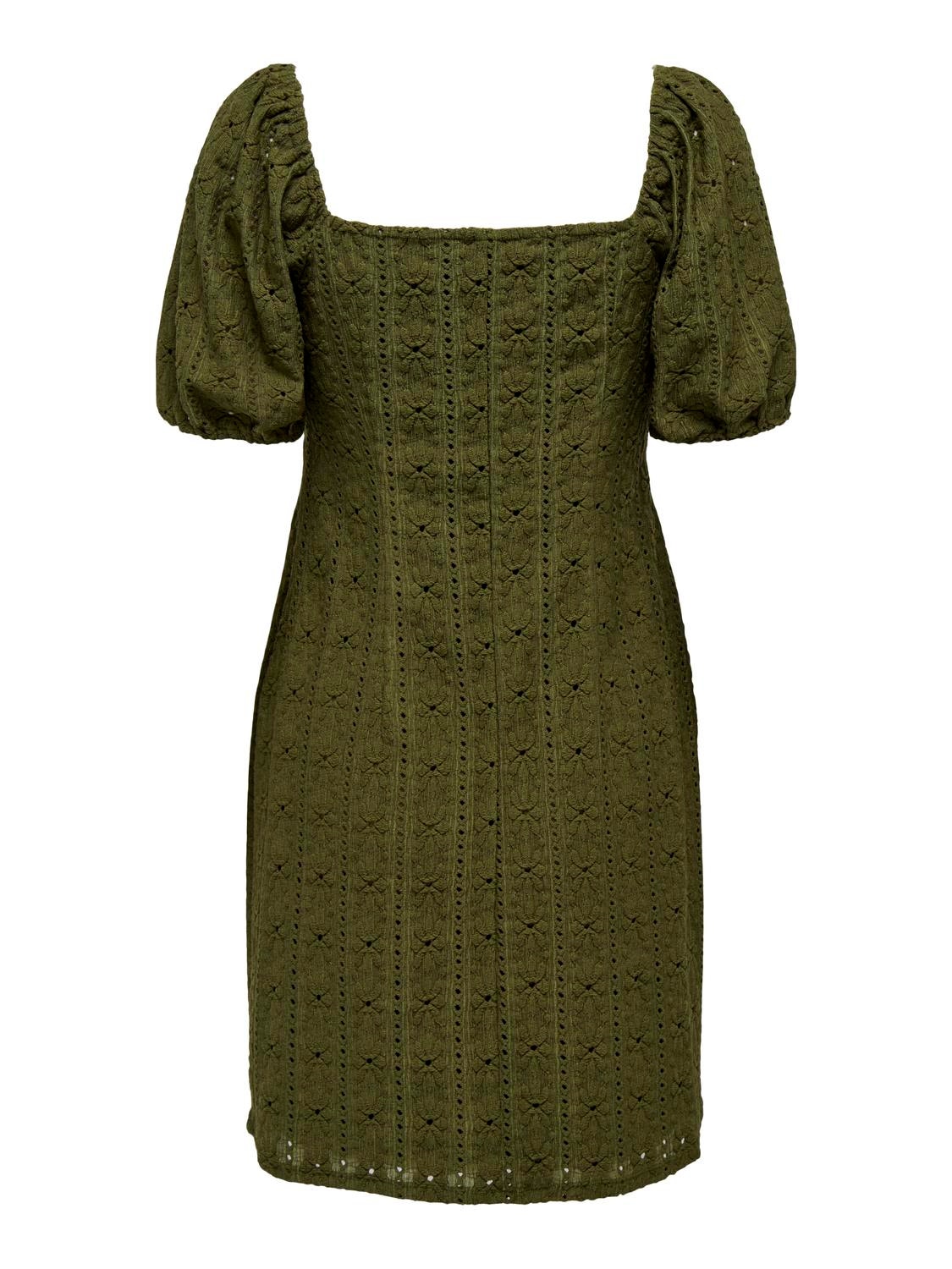 ONLY Mini v-neck dress -Dark Olive - 15290192