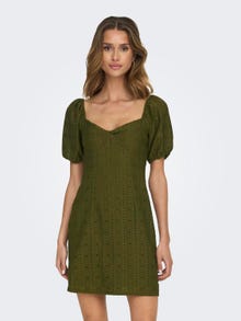 ONLY Mini v-hals kjole -Dark Olive - 15290192