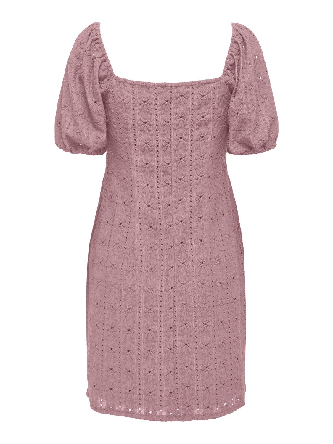 ONLY Mini v-hals kjole -Woodrose - 15290192