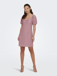 ONLY Regular Fit V-Neck Short dress -Woodrose - 15290192