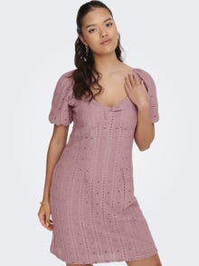 ONLY Mini v-neck dress -Woodrose - 15290192