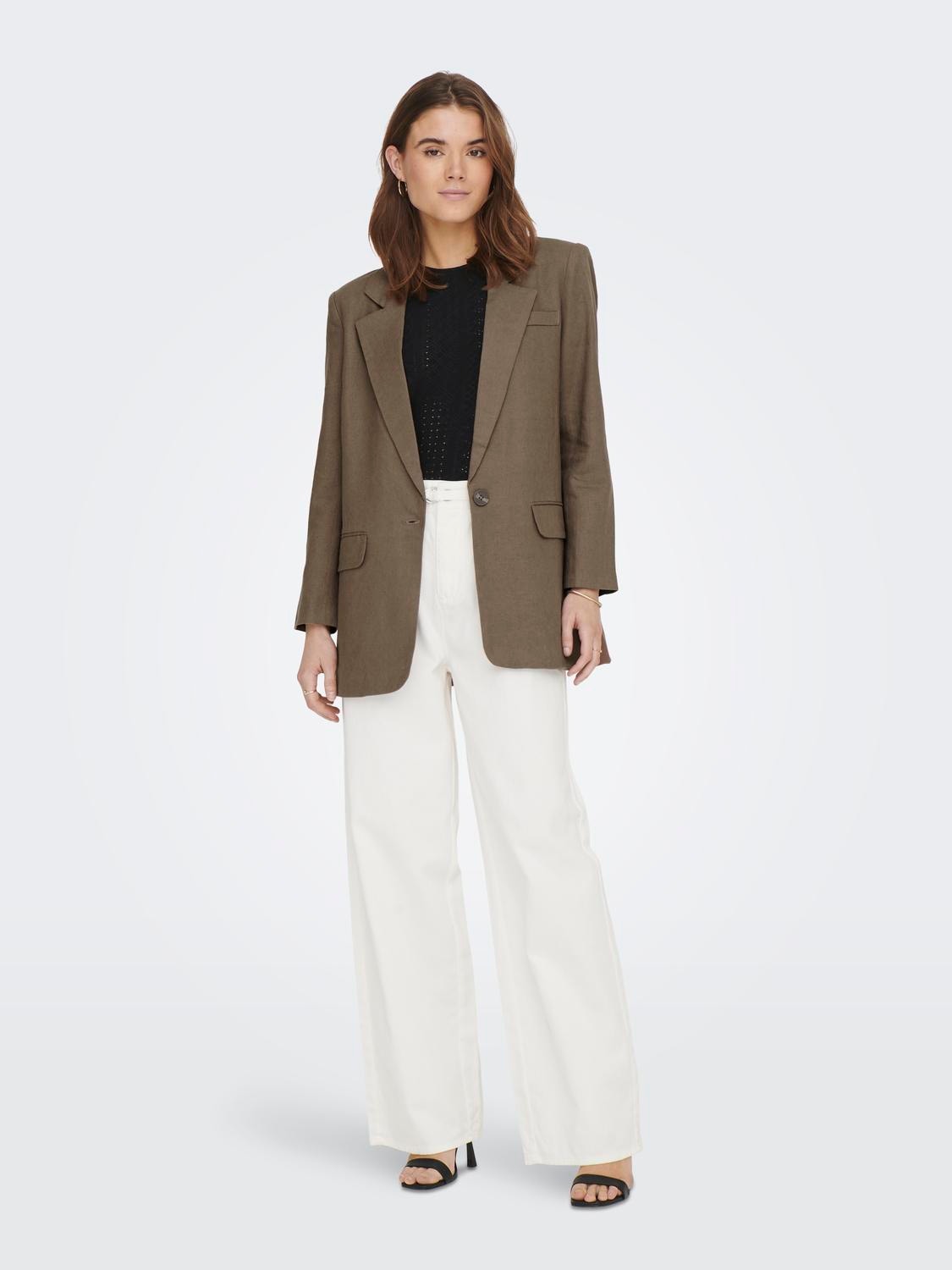 ONLY Blazers Oversize Fit Col à revers -Brown Lentil - 15290245