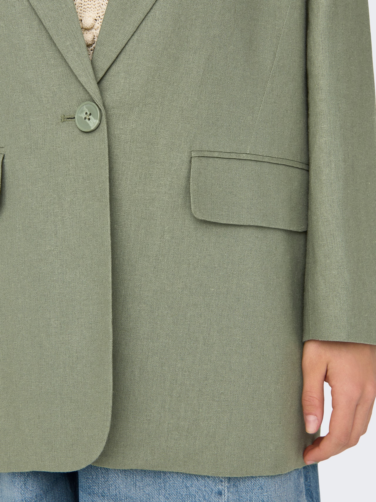 ONLY Oversize Fit Reverse Blazer -Oil Green - 15290245
