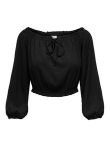 ONLY o-neck cropped top  -Black - 15290247