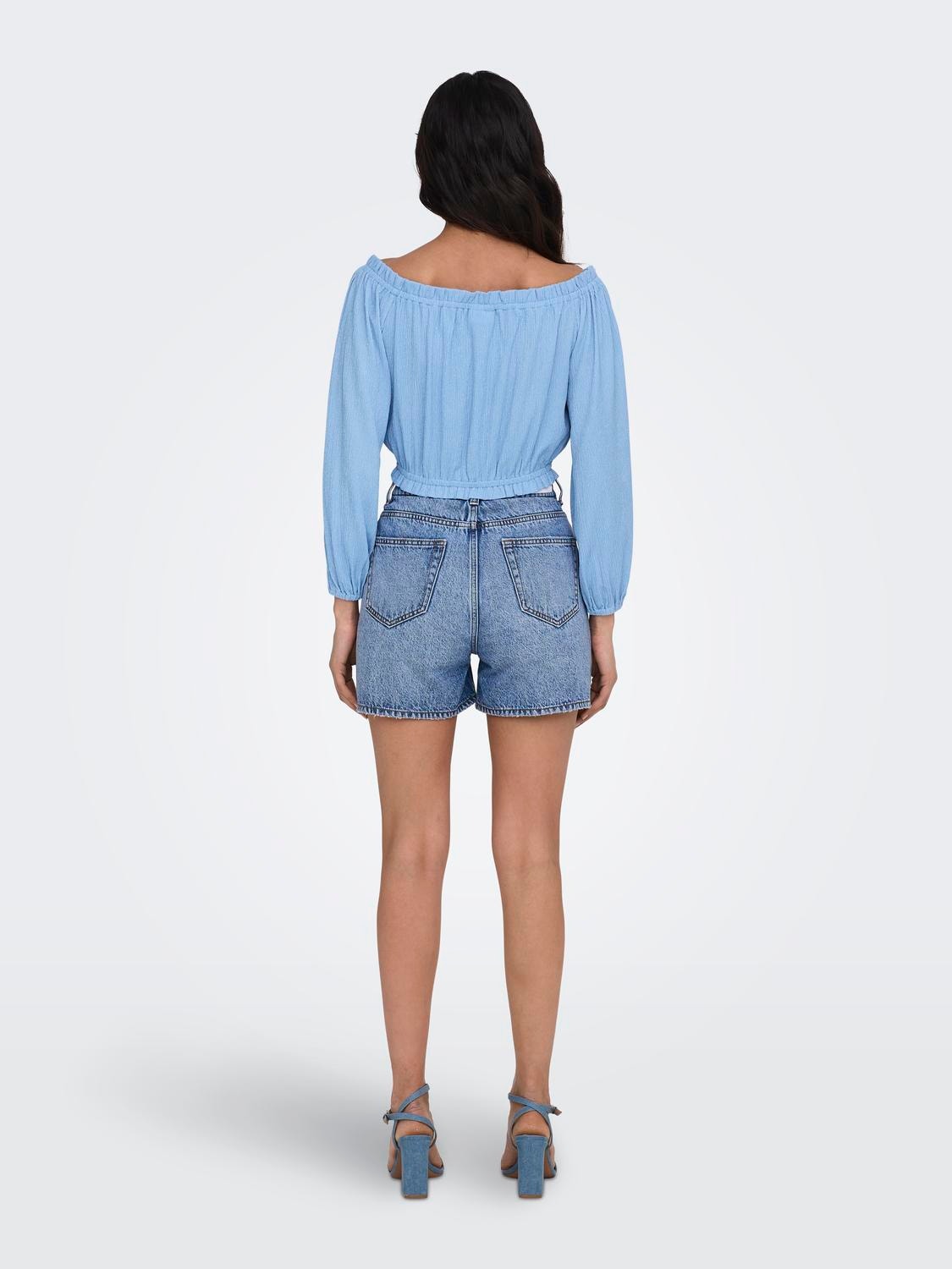 ONLY o-neck cropped top  -Little Boy Blue - 15290247