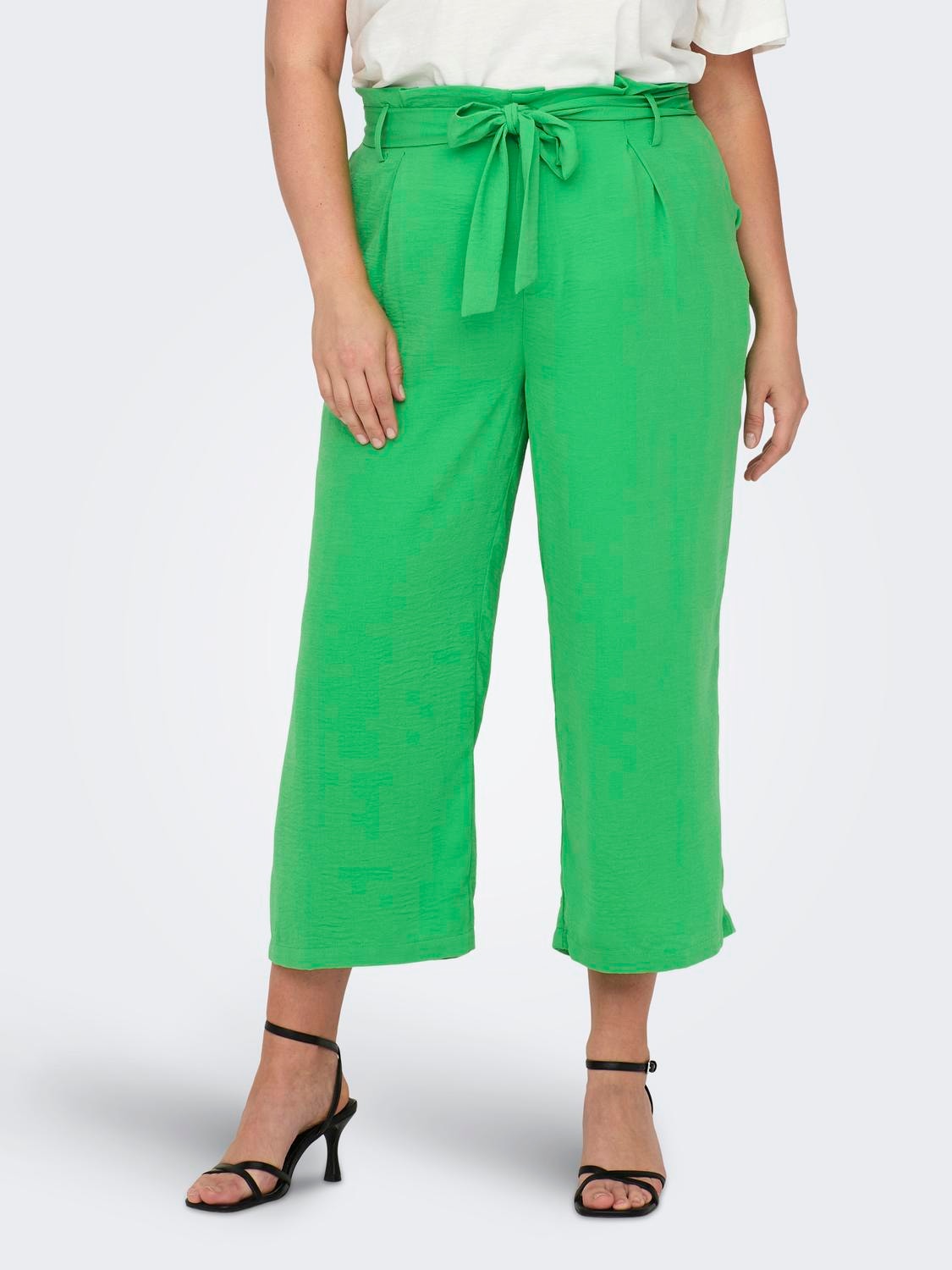 ONLY Pantalons Regular Fit Taille moyenne -Summer Green - 15290293
