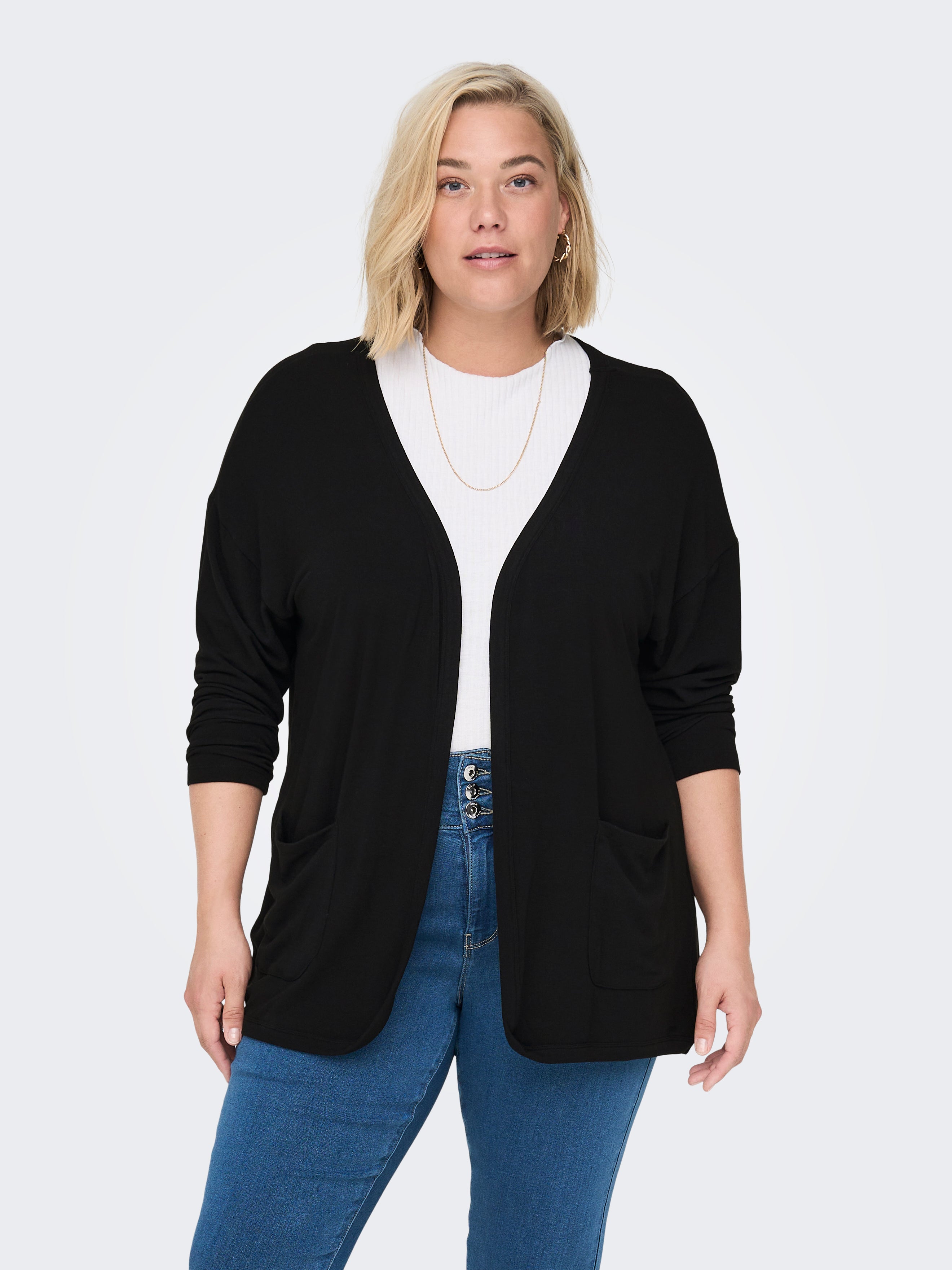 Black cardigan with clearance pockets