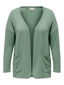 ONLY Curvy cardigan med lommer -Chinois Green - 15290338