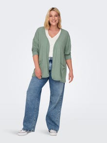 ONLY O-Neck Dropped shoulders Cardigan -Chinois Green - 15290338