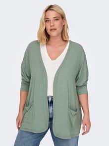ONLY O-Neck Dropped shoulders Cardigan -Chinois Green - 15290338