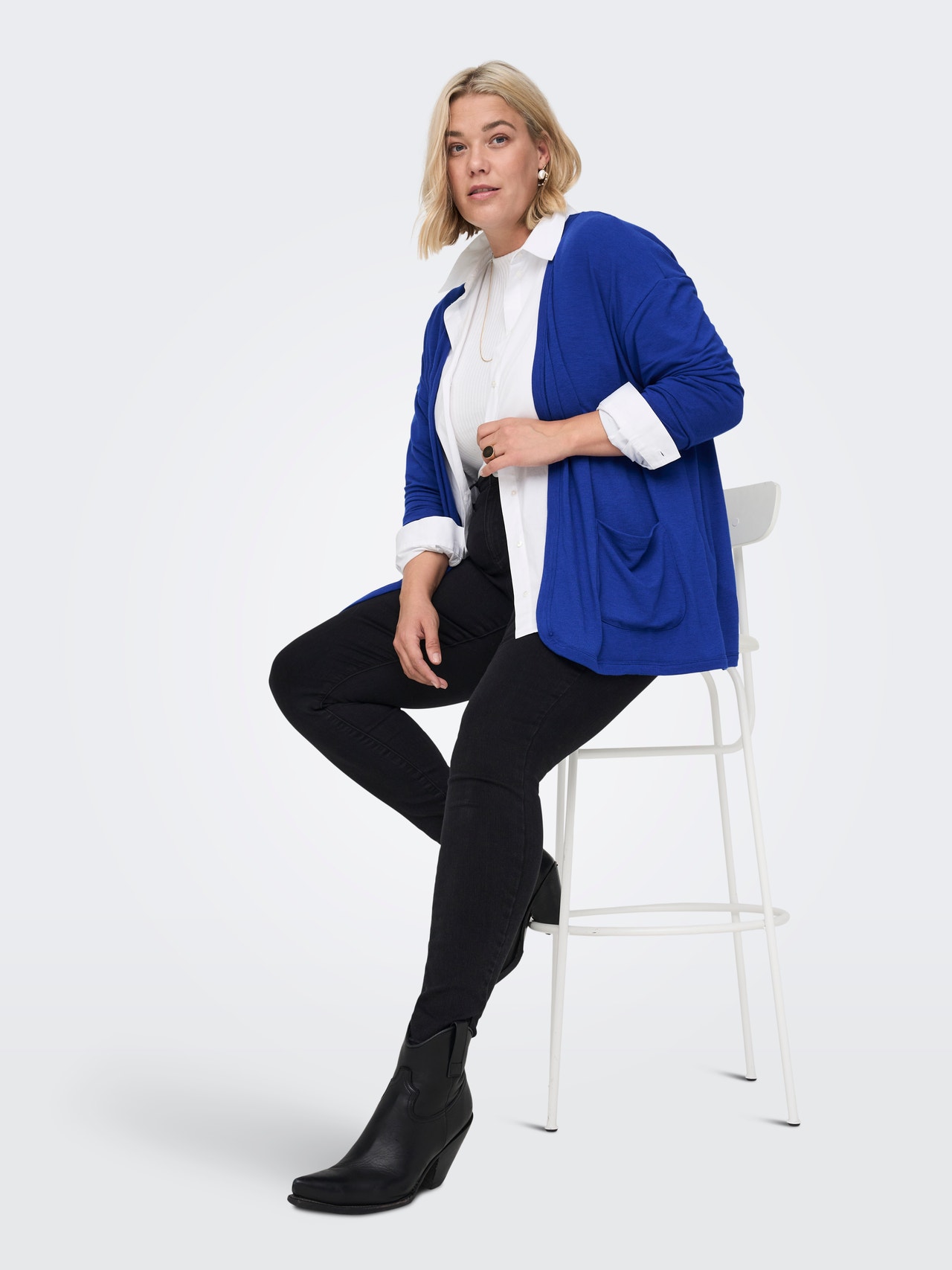 ONLY Curvy cardigan med lommer -Surf the Web - 15290338