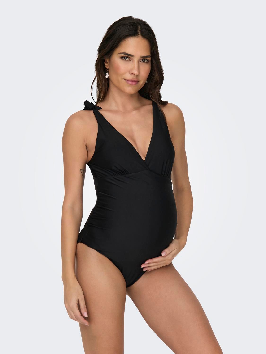 Mama Swimsuit With Bow Details Black ONLY