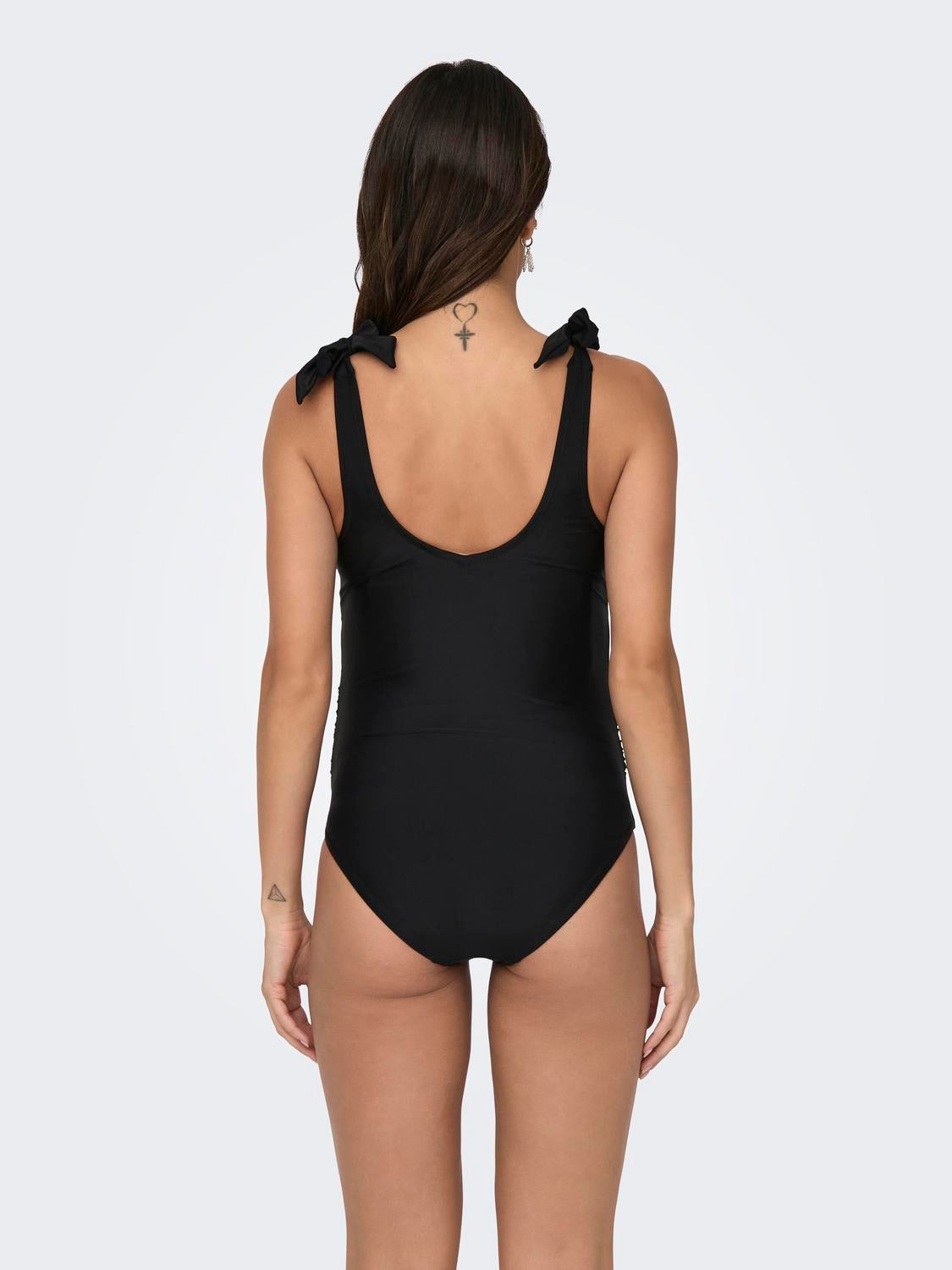 Mama Swimsuit With Bow Details Black ONLY