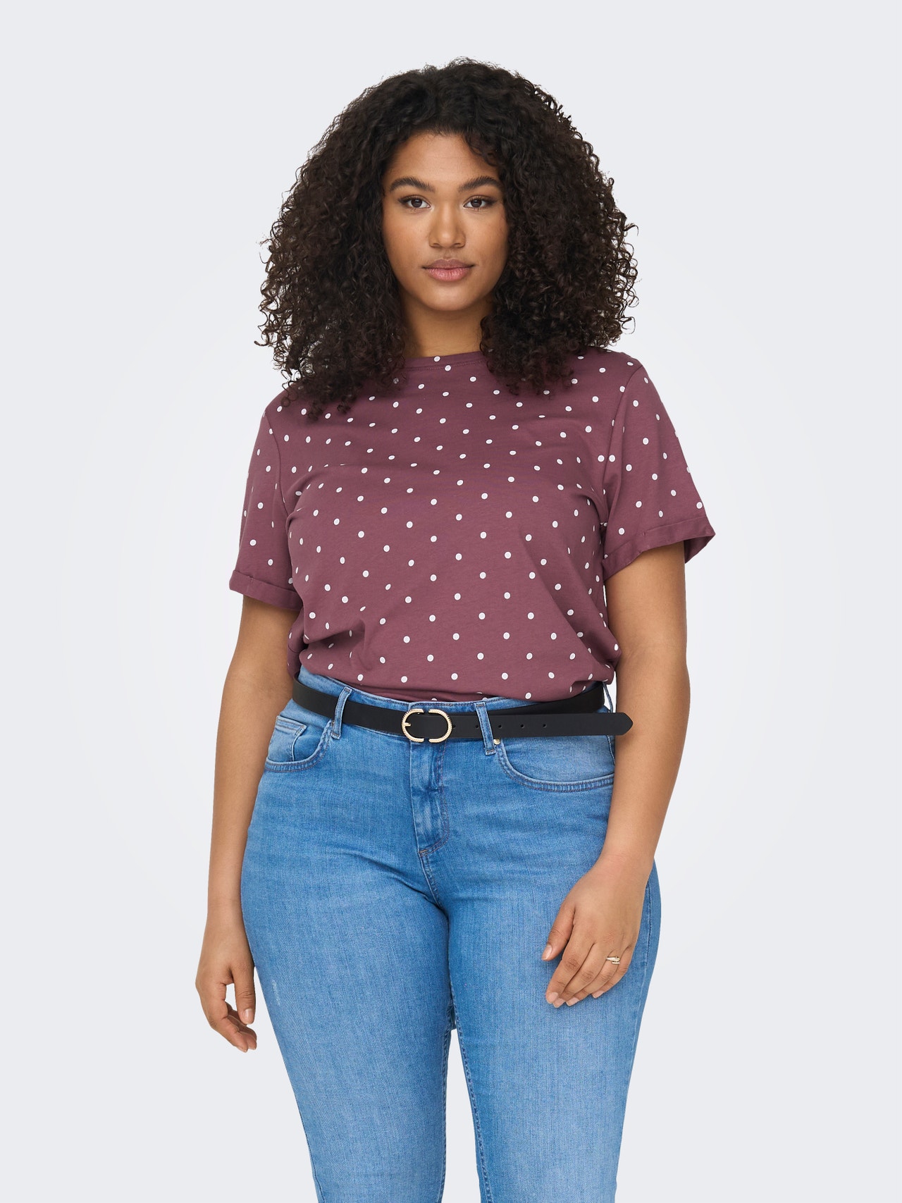 ONLY Curvy dotted t-shirt -Renaissance Rose - 15290406