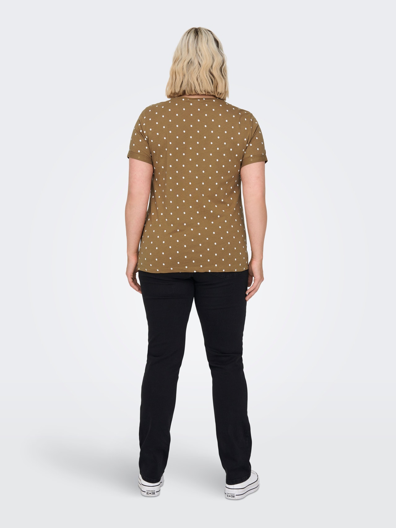 ONLY Curvy dotted t-shirt -Toasted Coconut - 15290406