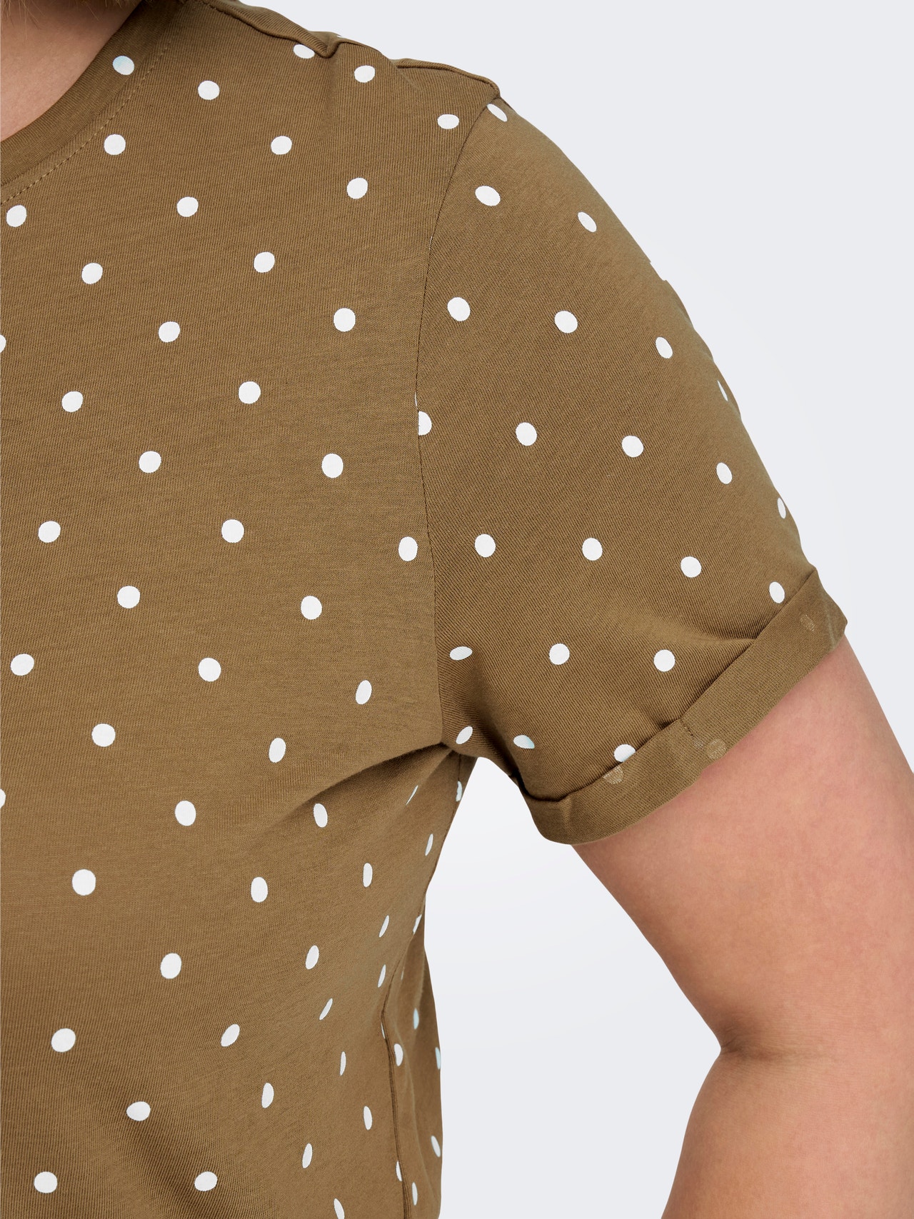 ONLY Curvy dotted t-shirt -Toasted Coconut - 15290406