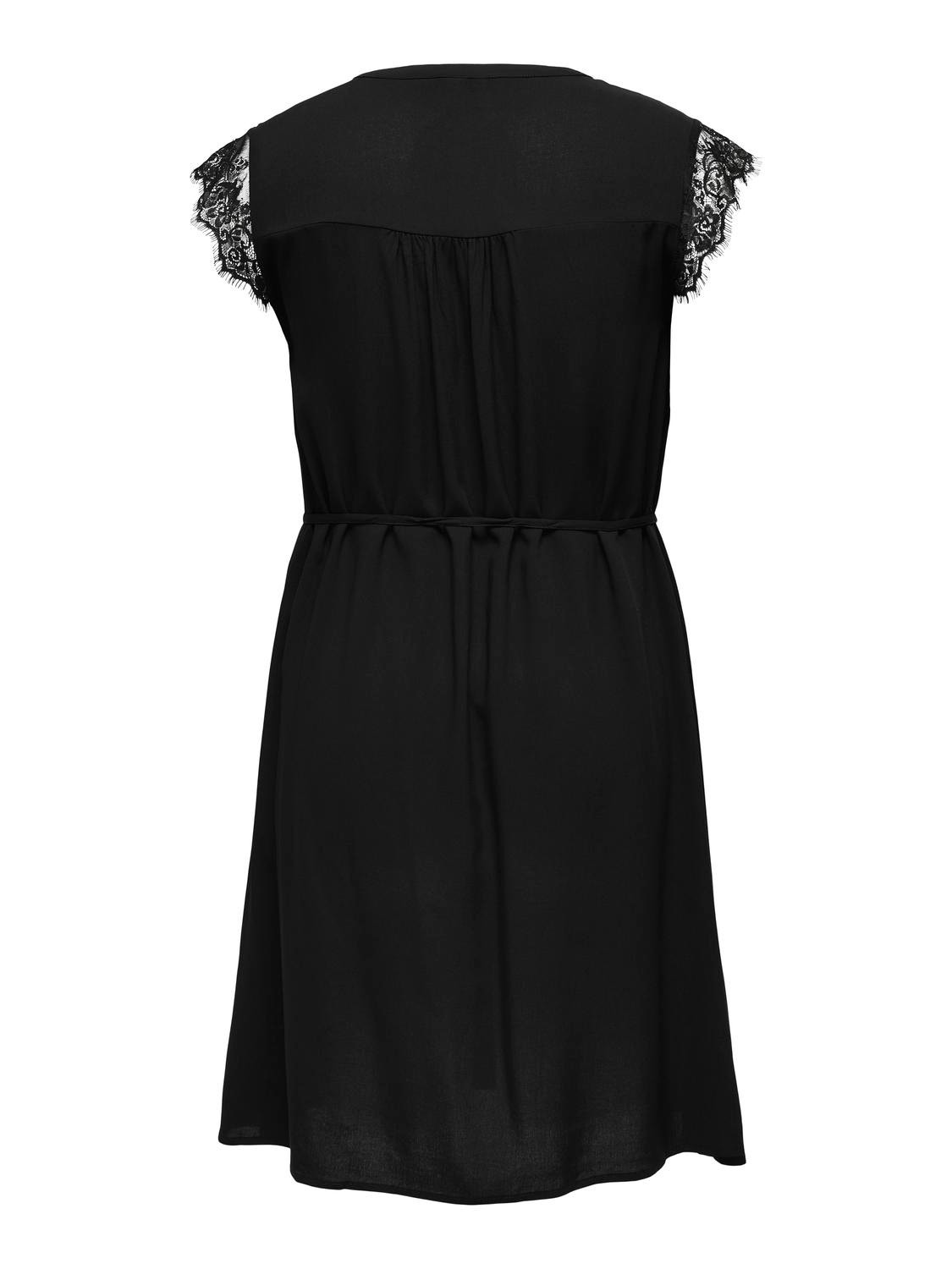 ONLY Midi Curvy v-neck viscose dress  -Black - 15290411