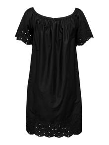ONLY Normal geschnitten Schulterfrei Kurzes Kleid -Black - 15290424