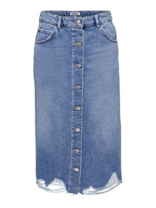 ONLY Hög midja Lång kjol -Medium Blue Denim - 15290437