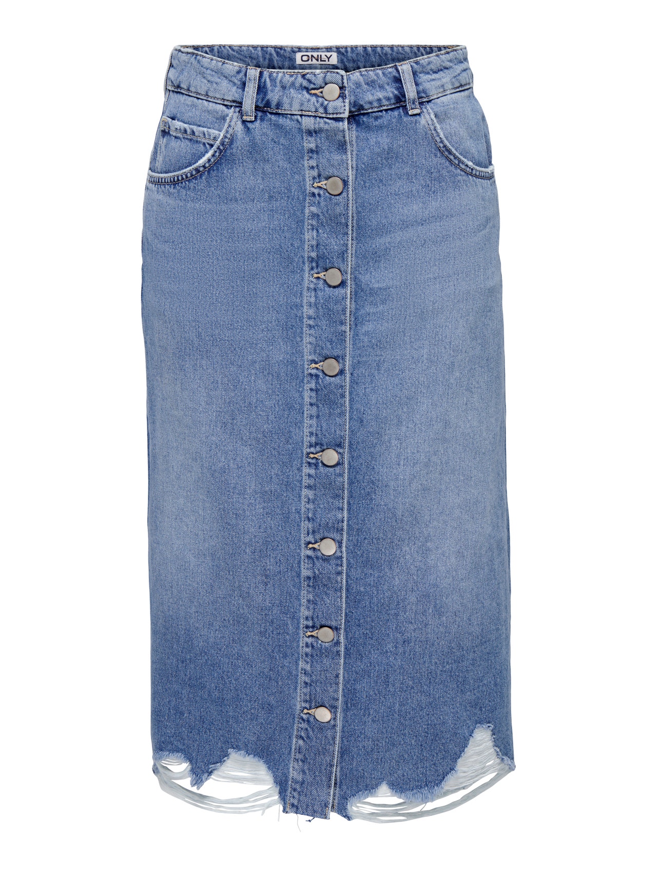 ONLY Midi denim skirt -Medium Blue Denim - 15290437