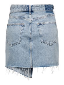 ONLY Asymmetrical Denim Mini Skirt -Light Blue Denim - 15290439